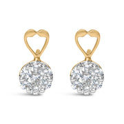 Bids.com 14K Yellow Gold 1ct. TDW Round-cut Diamond Earrings (I-J,SI2-I1) Earrings White Smoke Yellow.Gold / 1.14