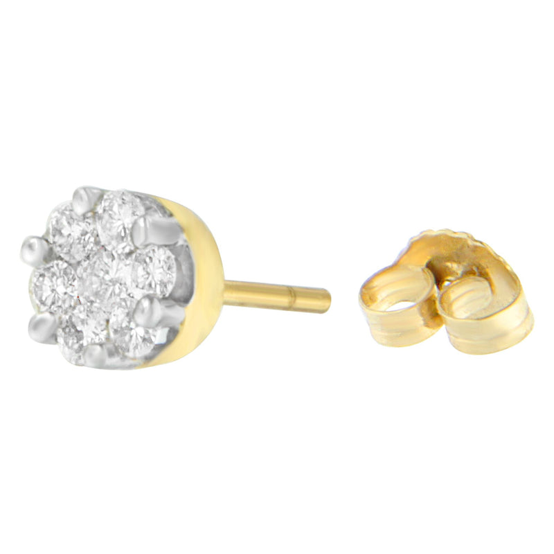 Bids.com 14K Yellow Gold 3/4 cttw Round Cut Diamond Stud Earring (I-J, SI2-I1) Earrings White Smoke Yellow.Gold / 0.84