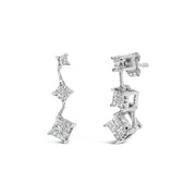 Bids.com 14K White Gold 1 cttw Princess Cut Diamond Earrings (G-H, VS1-VS2) Earrings White Smoke White.Gold / 1