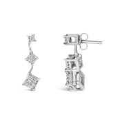 Bids.com 14K White Gold 1 cttw Princess Cut Diamond Earrings (G-H, VS1-VS2) Earrings White Smoke White.Gold / 1