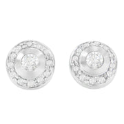 Bids.com 14K White Gold 1/3 cttw Round Cut Diamond Earrings (H-I, SI2-I1) Earrings White Smoke White.Gold / 0.3