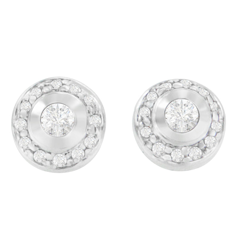 Bids.com 14K White Gold 1/3 cttw Round Cut Diamond Earrings (H-I, SI2-I1) Earrings White Smoke White.Gold / 0.3
