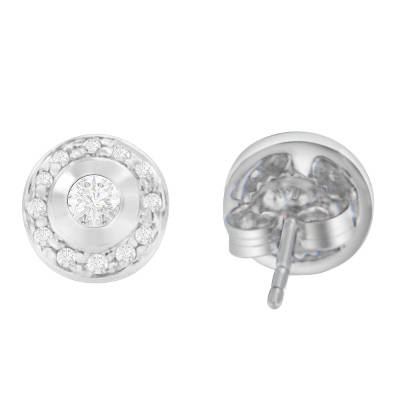 Bids.com 14K White Gold 1/3 cttw Round Cut Diamond Earrings (H-I, SI2-I1) Earrings White Smoke White.Gold / 0.3