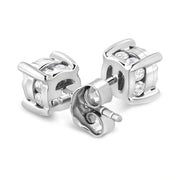 Bids.com .925 Sterling Silver 1.0 Cttw Round Brilliant-Cut Diamond Miracle-Set Solitaire Stud Earrings (H-I Color, I2-I3 Clarity) Earrings White Smoke White.Sterling Silver / 1.02