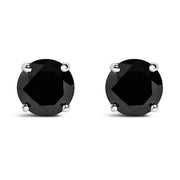 Bids.com .925 Sterling Silver 1/2 Cttw Black Diamond Solitaire Stud Earrings Earrings White Smoke White.Sterling Silver / 0.75
