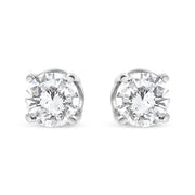 Bids.com 14K White Gold 3/4 Cttw Lab Grown Diamond 4-Prong Classic Stud Earrings (F-G Color, VS2-SI1 Clarity) Earrings White Smoke White.Gold / 0.75