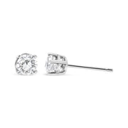 Bids.com 14K White Gold 3/4 Cttw Lab Grown Diamond 4-Prong Classic Stud Earrings (F-G Color, VS2-SI1 Clarity) Earrings White Smoke White.Gold / 0.75