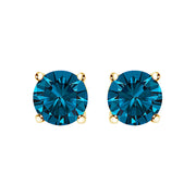 Bids.com 14K White Gold 1.00 Cttw Blue Lab Grown Diamond Stud Earrings with Screw Backs Earrings White Smoke Yellow.Gold / 2