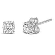Bids.com .925 Sterling Silver 1/10 Cttw Round Brilliant-Cut Lab Grown Diamond Miracle-Set Stud Earrings (F-G Color, VS1-VS2 Clarity) Earrings White Smoke White.Sterling Silver / 0.1,Yellow.Sterling Silver / 0.1,Rose.Sterling Silver / 0.1