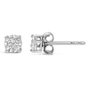 Bids.com .925 Sterling Silver 1/10 Cttw Round Brilliant-Cut Lab Grown Diamond Miracle-Set Stud Earrings (F-G Color, VS1-VS2 Clarity) Earrings White Smoke White.Sterling Silver / 0.1,Yellow.Sterling Silver / 0.1,Rose.Sterling Silver / 0.1