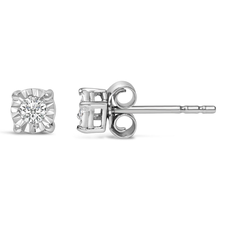 Bids.com .925 Sterling Silver 1/10 Cttw Round Brilliant-Cut Lab Grown Diamond Miracle-Set Stud Earrings (F-G Color, VS1-VS2 Clarity) Earrings White Smoke White.Sterling Silver / 0.1,Yellow.Sterling Silver / 0.1,Rose.Sterling Silver / 0.1