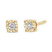 Bids.com 10K Yellow Gold Plated .925 Sterling Silver 1/10 Cttw Round Brilliant-Cut Diamond Miracle-Set Stud Earrings (J-K Color, I3 Clarity) Earrings White Smoke 0.1 / White.Sterling Silver,0.1 / Rose.Sterling Silver,0.1 / Yellow.Sterling Silver