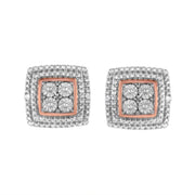 Bids.com 10K Yellow, White, and Rose Gold Plated Sterling Silver Diamond Accent Earrings (I-J Clarity, I3 Color) Earrings White Smoke YellowWhiteRose.Sterling Silver / 0.02,White.Sterling Silver / 0.02