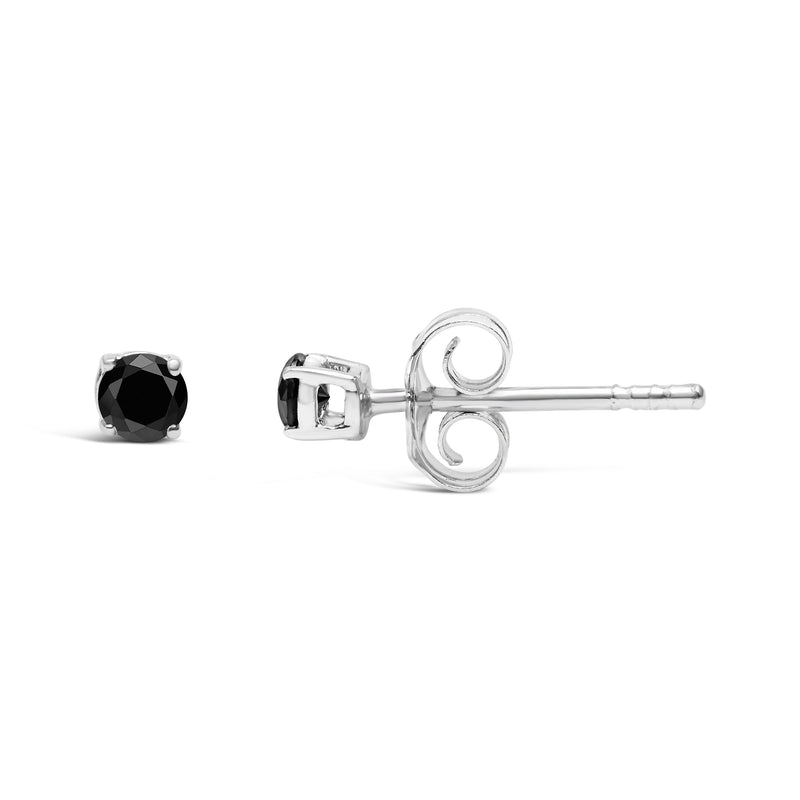 Bids.com .925 Sterling Silver 1/2 Cttw Black Diamond Solitaire Stud Earrings Earrings White Smoke White.Sterling Silver / 0.2,White.Sterling Silver / 0.33,White.Sterling Silver / 0.37,White.Sterling Silver / 0.25,White.Sterling Silver / 0.75