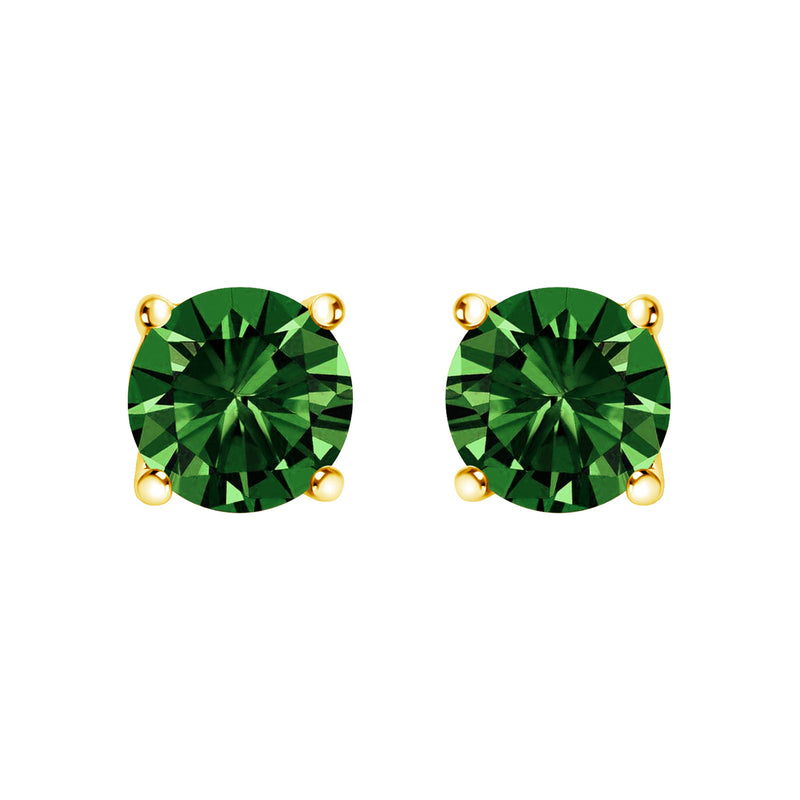 Bids.com 14K White Gold 1.0 Cttw Lab Grown Green Diamond Classic Solitaire Stud Earrings Earrings White Smoke Yellow.Gold / 1.5