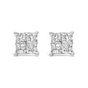 Bids.com 10K White Gold Diamond Stud Earrings (3/4 cttw, H-I Color, SI2-I1 Clarity) Earrings White Smoke White.Gold / 0.78