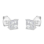 Bids.com 10K White Gold Diamond Stud Earrings (3/4 cttw, H-I Color, SI2-I1 Clarity) Earrings White Smoke White.Gold / 0.78