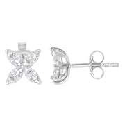 Bids.com 14K White Gold 1/2 Cttw Marquise Diamond 8 Stone Floral Leaf Stud Earrings (H-I Color, SI1-SI2 Clarity) Earrings White Smoke White.Gold / 0.5,Yellow.Gold / 0.5,Yellow.Gold / 0.75