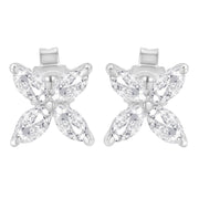 Bids.com 14K White Gold 1/2 Cttw Marquise Diamond 8 Stone Floral Leaf Stud Earrings (H-I Color, SI1-SI2 Clarity) Earrings White Smoke White.Gold / 0.5,Yellow.Gold / 0.5,Yellow.Gold / 0.75