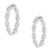 Bids.com 10K White Gold Diamond Hoop Earrings (1 1/2 cttw, H-I Color, I1-I2 Clarity) Earrings White Smoke White.Gold / 1.51