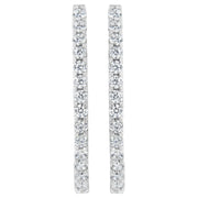 Bids.com 14K White Gold 2.0 Cttw Round Brilliant Cut Diamond Oblong Hinged Leverback Hoop Earrings (I-J Color, I1-I2 Clarity) Earrings White Smoke White.Gold / 2