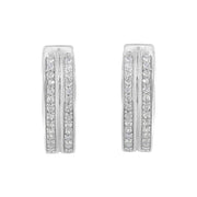 Bids.com 10K White Gold Diamond Hoop Earring (1/2 cttw, I-J Color, I2-I3 Clarity) Earrings White Smoke White.Gold / 0.52