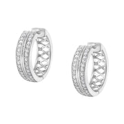 Bids.com 10K White Gold Diamond Hoop Earring (1/2 cttw, I-J Color, I2-I3 Clarity) Earrings White Smoke White.Gold / 0.52