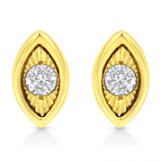 Bids.com 10K Yellow Gold Plated .925 Sterling Silver 1/10 Cttw Miracle-Set Diamond Circle Shape Stud Earrings (K-L Color, I2-I3 Clarity) Earrings White Smoke Yellow.Sterling Silver / 0.1 / Marquise Shape