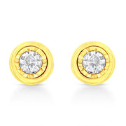 Bids.com 10K Yellow Gold Plated .925 Sterling Silver 1/10 Cttw Miracle-Set Diamond Circle Shape Stud Earrings (K-L Color, I2-I3 Clarity) Earrings White Smoke Yellow.Sterling Silver / 0.1 / Circle Shape