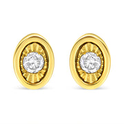 Bids.com 10K Yellow Gold Plated .925 Sterling Silver 1/10 Cttw Miracle-Set Diamond Circle Shape Stud Earrings (K-L Color, I2-I3 Clarity) Earrings White Smoke Yellow.Sterling Silver / 0.1 / Oval Shape