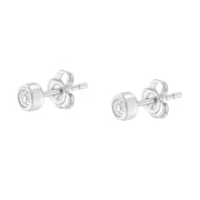 Bids.com 10K White Gold 0.15 Cttw Round Brilliant-Cut Near Colorless Diamond Bezel-Set Stud Earrings (H-I Color, I1-I2 Clarity) Earrings White Smoke Yellow.Gold,White.Gold,10k Yellow Gold