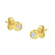 Bids.com 10K White Gold 0.15 Cttw Round Brilliant-Cut Near Colorless Diamond Bezel-Set Stud Earrings (H-I Color, I1-I2 Clarity) Earrings White Smoke Yellow.Gold