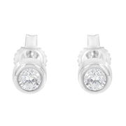 Bids.com 10K White Gold 1/5 Cttw Round Brilliant-Cut Near Colorless Diamond Bezel-Set Stud Earrings (H-I Color, I1-I2 Clarity) Earrings White Smoke Yellow.Gold,White.Gold,10k Yellow Gold