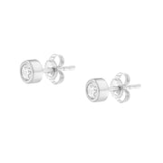 Bids.com 10K White Gold 1/4 Cttw Round Brilliant-Cut Near Colorless Diamond Bezel-Set Stud Earrings (H-I Color, I1-I2 Clarity) Earrings White Smoke Yellow.Gold,White.Gold,10k Rose Gold