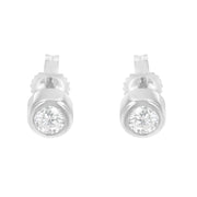 Bids.com 10K White Gold 0.30 Cttw Round Brilliant-Cut Near Colorless Diamond Bezel-Set Stud Earrings (H-I Color, I1-I2 Clarity) Earrings White Smoke Yellow.Gold,White.Gold,10k Rose Gold