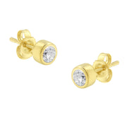 Bids.com 10K White Gold 0.30 Cttw Round Brilliant-Cut Near Colorless Diamond Bezel-Set Stud Earrings (H-I Color, I1-I2 Clarity) Earrings White Smoke Yellow.Gold