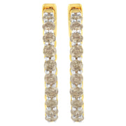 Bids.com 10K Yellow Gold Plated Sterling Silver Diamond Hoop Earrings (2 cttw, K-L Color, I2-I3 Clarity) Earrings White Smoke Yellow.Sterling Silver / 2