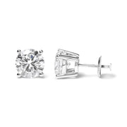 Bids.com IGI Certified 14K White Gold 5.00 Cttw Round Brilliant-Cut Lab Grown Diamond Classic 4-Prong Stud Earrings with Screw Backs (F-G Color, SI1 Clarity) Earrings White Smoke White.Gold / 5