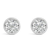 Bids.com 14K White Gold 1.0 Cttw Lab Grown Diamond Screw-Back Classic Bezel Solitaire Stud Earrings (G-H Color, VS2-SI1 Clarity) Earrings White Smoke White.Gold / 2,Yellow.Gold / 1