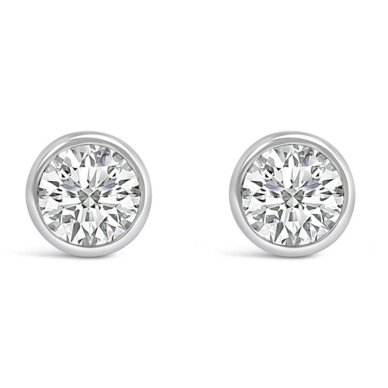 Bids.com 14K White Gold 1.0 Cttw Lab Grown Diamond Screw-Back Classic Bezel Solitaire Stud Earrings (G-H Color, VS2-SI1 Clarity) Earrings White Smoke White.Gold / 2,Yellow.Gold / 1