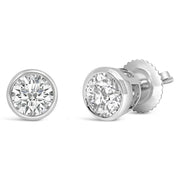 Bids.com 14K White Gold 1.0 Cttw Lab Grown Diamond Screw-Back Classic Bezel Solitaire Stud Earrings (G-H Color, VS2-SI1 Clarity) Earrings White Smoke White.Gold / 2,Yellow.Gold / 1