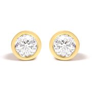 Bids.com 14K White Gold 1.0 Cttw Lab Grown Diamond Screw-Back Classic Bezel Solitaire Stud Earrings (G-H Color, VS2-SI1 Clarity) Earrings White Smoke Yellow.Gold / 1