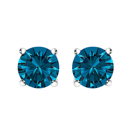 Bids.com 14K White Gold 1.00 Cttw Blue Lab Grown Diamond Stud Earrings with Screw Backs Earrings White Smoke White.Gold / 1