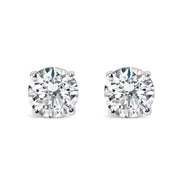 Bids.com .925 Sterling Silver 1.0 Cttw Round Brilliant Cut Lab Grown Diamond 4-Prong Classic Solitaire Stud Earrings (F-G Color, VS2-SI1 Clarity) Earrings White Smoke White.Sterling Silver / 1