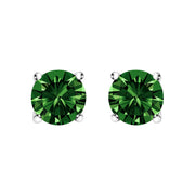 Bids.com 14K White Gold 1.0 Cttw Lab Grown Green Diamond Classic Solitaire Stud Earrings Earrings White Smoke White.Gold / 1