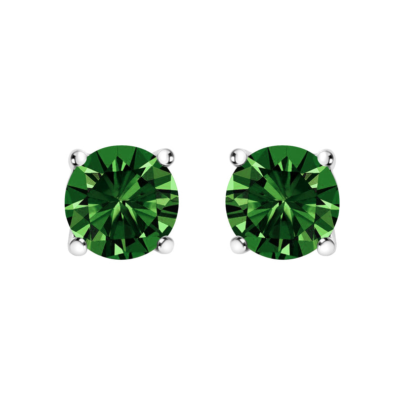 Bids.com 14K White Gold 1.0 Cttw Lab Grown Green Diamond Classic Solitaire Stud Earrings Earrings White Smoke White.Gold / 1