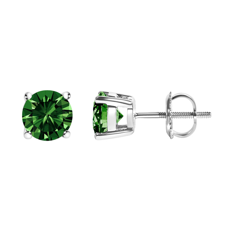 Bids.com 14K White Gold 1.0 Cttw Lab Grown Green Diamond Classic Solitaire Stud Earrings Earrings White Smoke White.Gold / 1,Yellow.Gold / 1,White.Gold / 1.5,Yellow.Gold / 1.5,White.Gold / 2,Yellow.Gold / 2