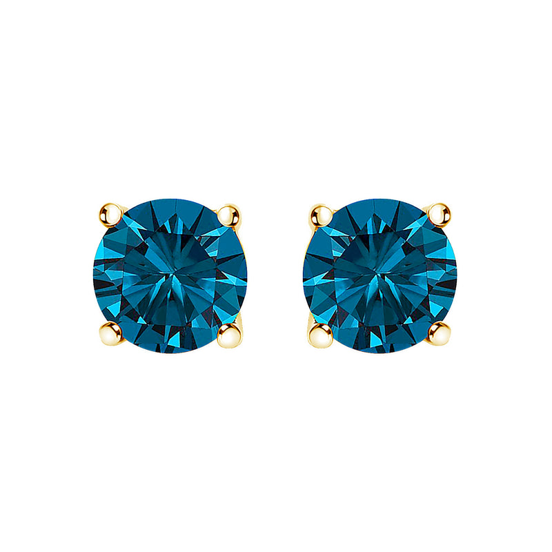 Bids.com 14K White Gold 1.00 Cttw Blue Lab Grown Diamond Stud Earrings with Screw Backs Earrings White Smoke Yellow.Gold / 1
