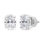 Bids.com 14K White Gold 1.00 Cttw Lab Grown Oval Solitaire Diamond Stud Earrings (F-G Color, VS2-SI1 Clarity) Earrings White Smoke White.Gold / 0.5