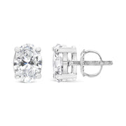 Bids.com 14K White Gold 1.00 Cttw Lab Grown Oval Solitaire Diamond Stud Earrings (F-G Color, VS2-SI1 Clarity) Earrings White Smoke White.Gold / 0.5